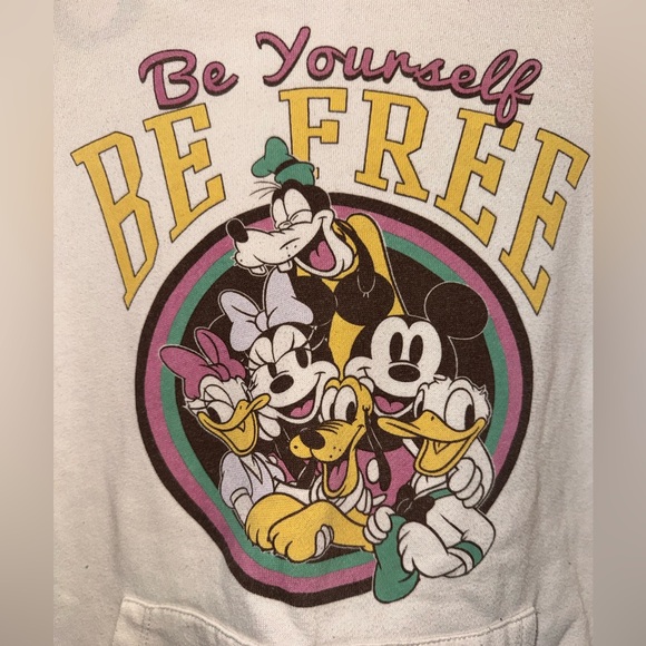 Disney Cream Hoodie with Mickey Mouse Graphic - Picture 2 of 5